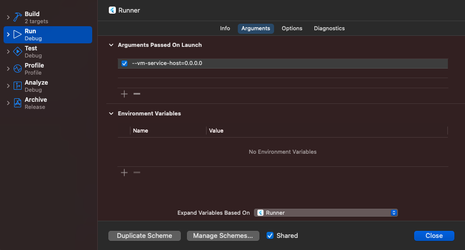 Check the box that says 'connect via network' from the devices and simulators page