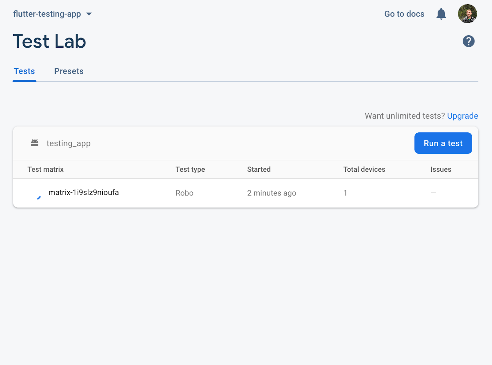 Firebase Test Lab upload